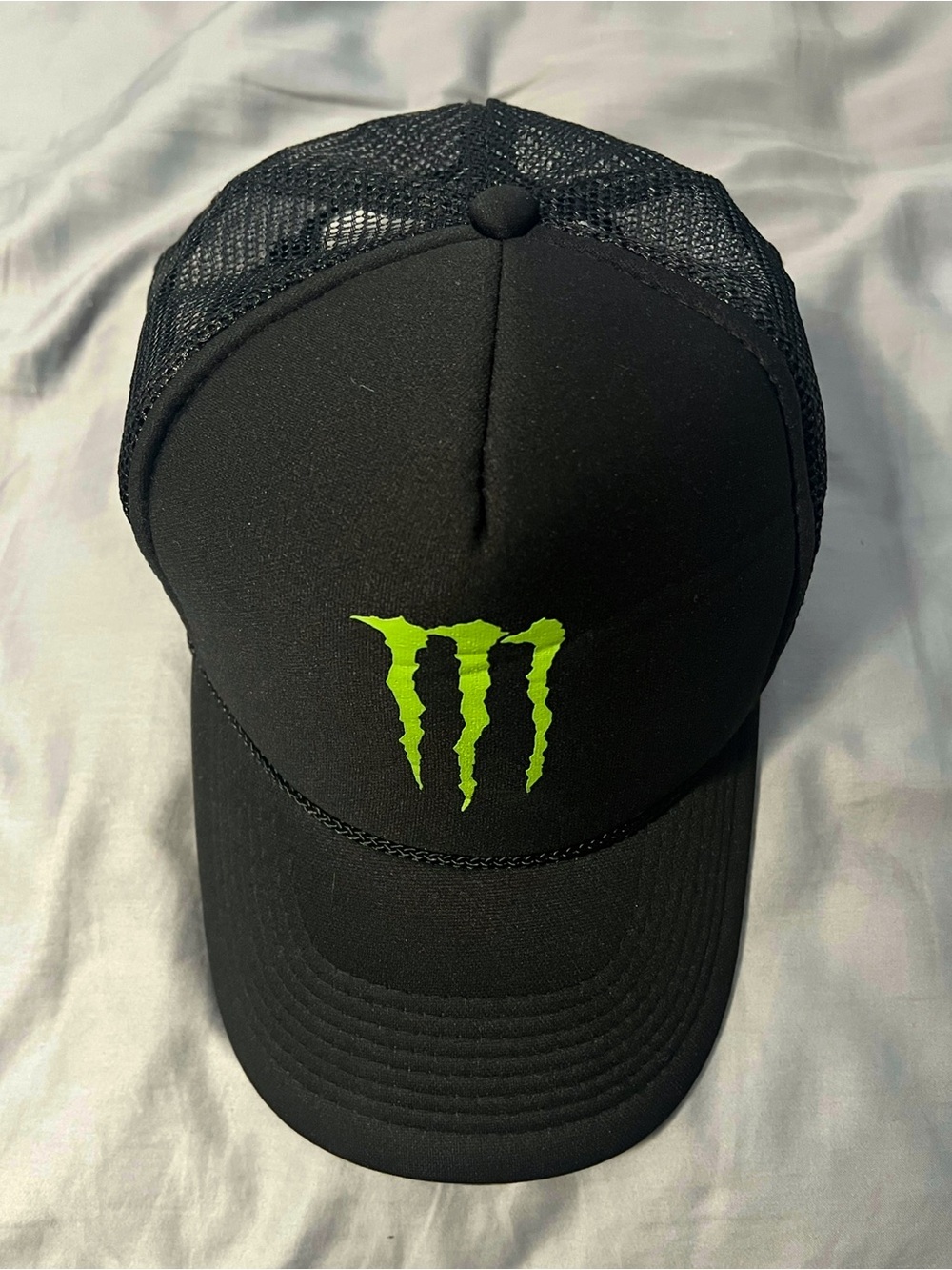 Monster Energy Black Trucker Hat with Lime Logo